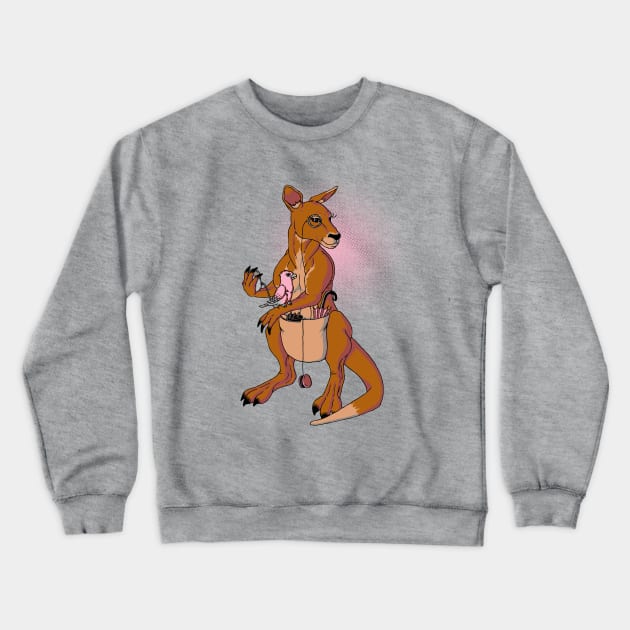 Over-Prepared Kangaroo Crewneck Sweatshirt by AJIllustrates